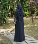 (Black and Caramel brown) Double Layered Abaya (1)