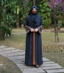 (Black and Caramel brown) Double Layered Abaya (1)