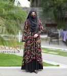 (Printed Black)Abaya