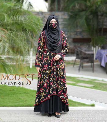 (Printed Black)Abaya