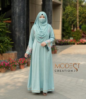 (Pastel Cyan) Abaya