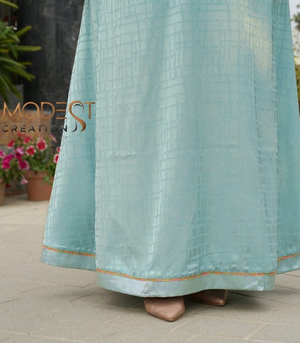 Double layered Abaya,Iris Walnut