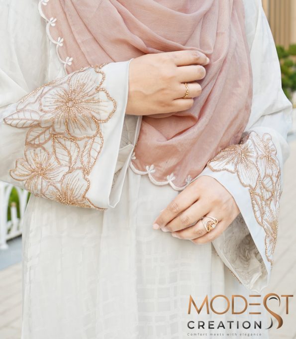 Double layered Abaya,Iris Walnut