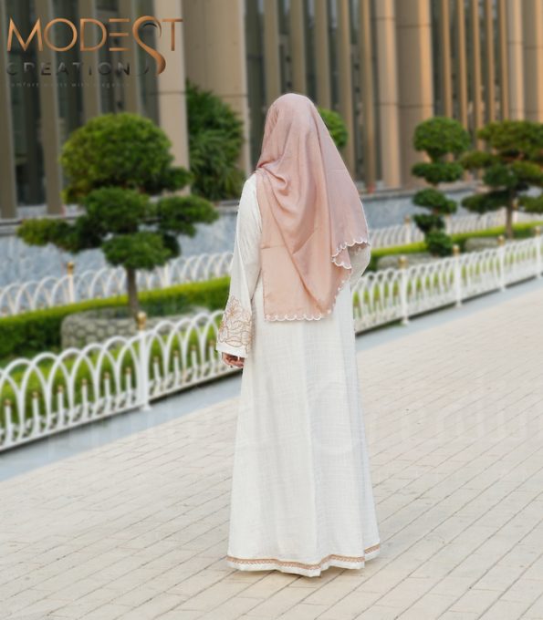 Double layered Abaya,Iris Walnut