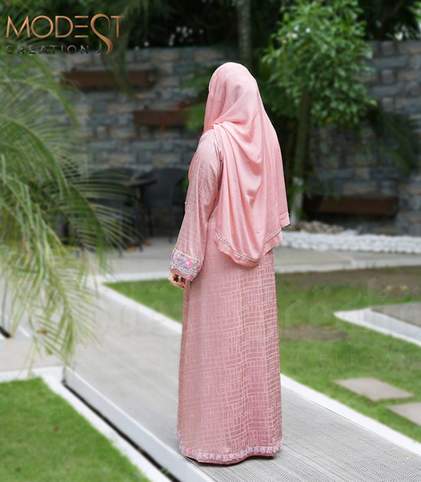 Double layered Abaya,Iris Walnut