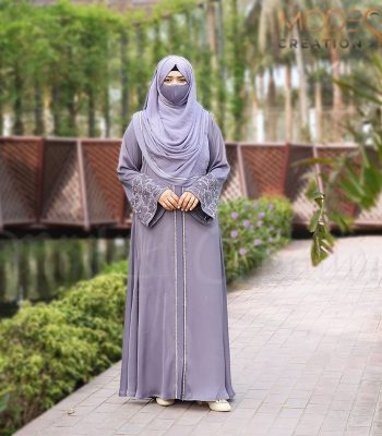 (Gray) Kimono Style Abaya