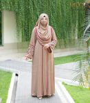(Light brown) semi-double layered abaya