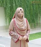 (Light brown) semi-double layered abaya (1)