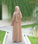(Light brown) semi-double layered abaya (1)