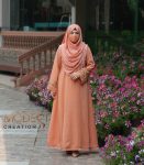 (Melon Orange) Polka Dot abaya