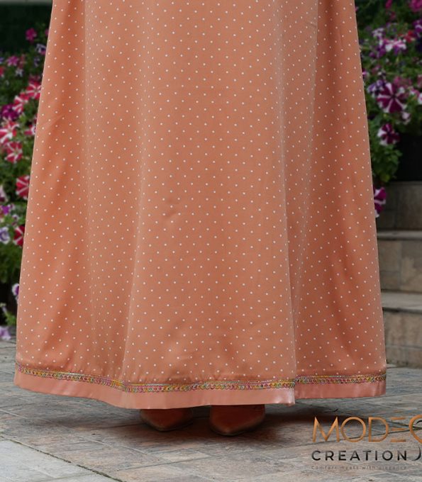(Melon Orange) Polka Dot abaya