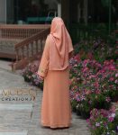 (Melon Orange) Polka Dot abaya (1)