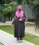 Black Semi long Abaya (1)