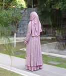 (Light Mauve color) double layered printed Abaya (1)