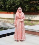 (Light salmon) Gown style abaya (2)