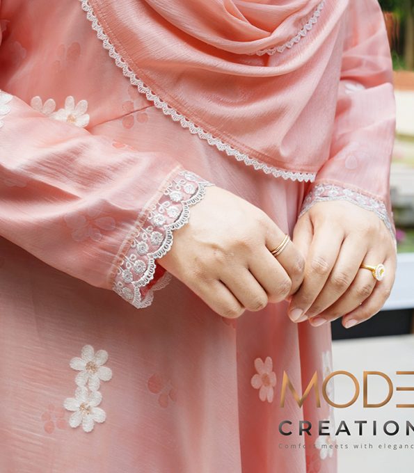 (Light salmon) Gown style abaya