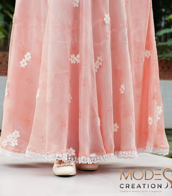 (Light salmon) Gown style abaya