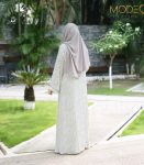 (Off-white&silver ash)double layered Abaya (1)