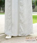 (Off-white&silver ash)double layered Abaya (1)