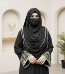 Elegant (Black) Abaya with Embroidered Sleeves
