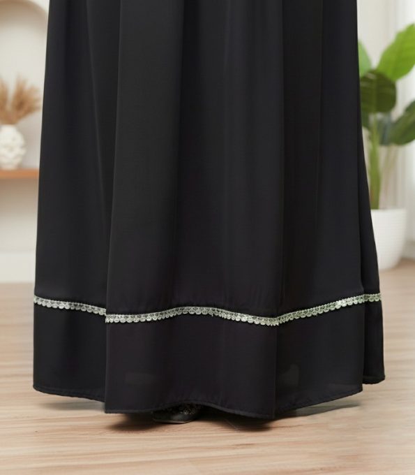 black abaya Bangladesh,embroidered black abaya,elegant abaya with hijab,premium abaya online BD,cherry fabric abaya,women’s modest abaya,Islamic abaya dress,designer abaya Bangladesh