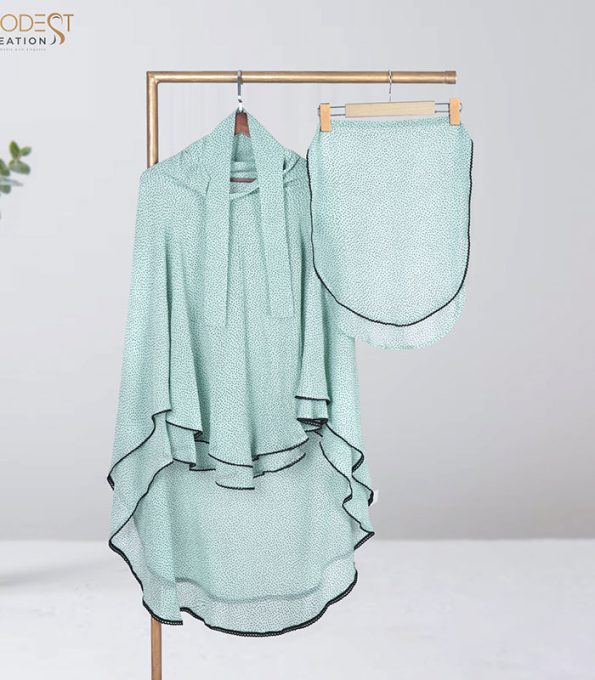 FH07-Mint Green Soft Full Coverage (Fixed Hijab) Set